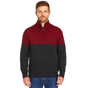 Sonoma Men's Color Block 1/4 Zip Pullover Long Sleeve Sweater - Size XXL (NWT)